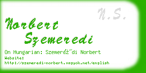 norbert szemeredi business card